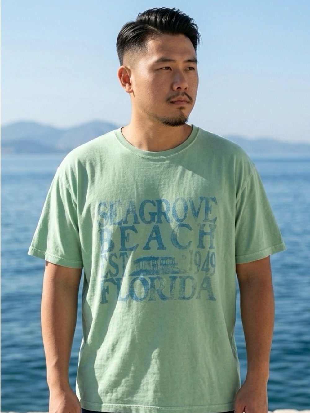 Vintage Authentic Pigment  Men’s XL Seagrove Beach Florida green t-shirt Adult